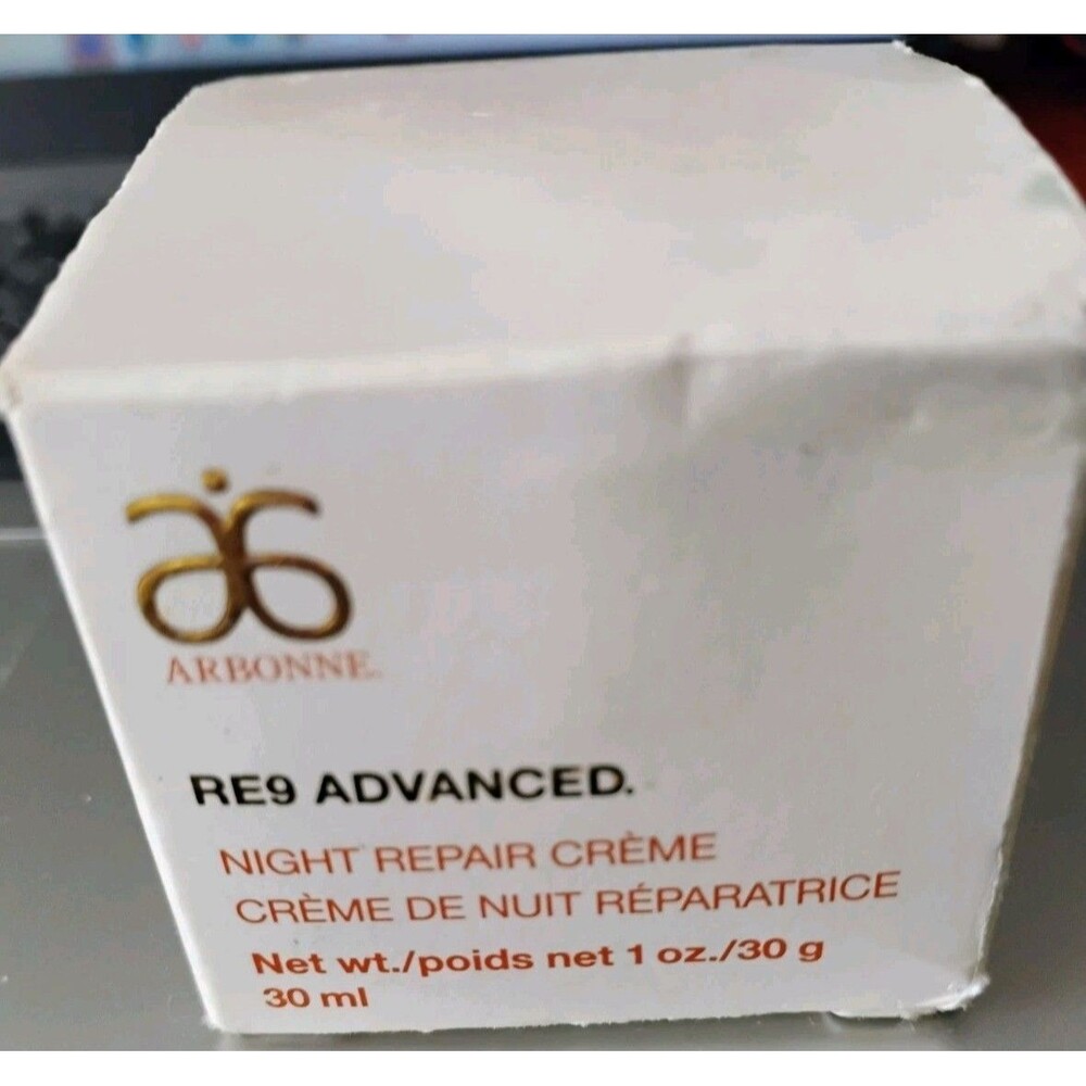 Arbonne RE9 Advanced Night Repair Cream 1 oz Open Box New Unused Spatula 2016